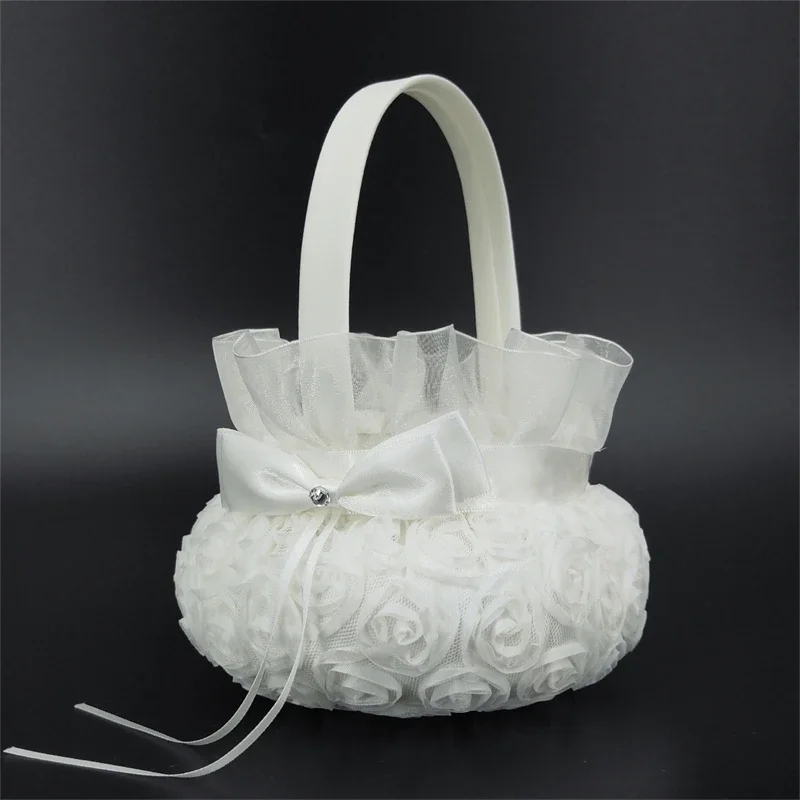 Wedding Flower Basket Flower Girl Basket Romantic Bridal Decoration Accessories for Wedding Ceremony Party Baskets