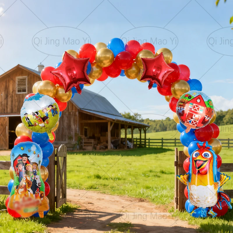 Set de 6 Globos de Aluminio con Forma de Pollo, Temática de Granja, para Fiestas de Cumpleaños, Festivales, Decoración de Baños y Regalos