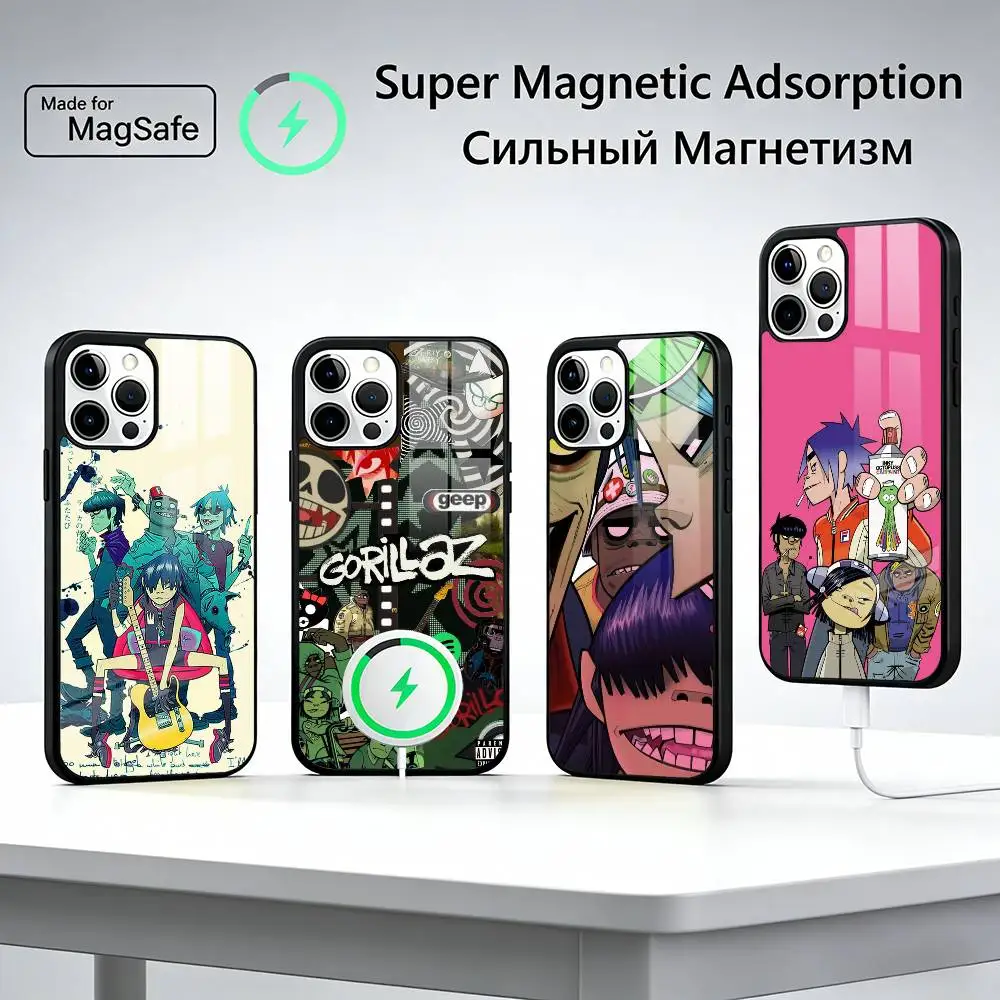G-gorillaz Comic rock band  Phone Case For iPhone17,16,15,14,13,12,11 Plus,Pro Max, New Magnetic Wireless Charging