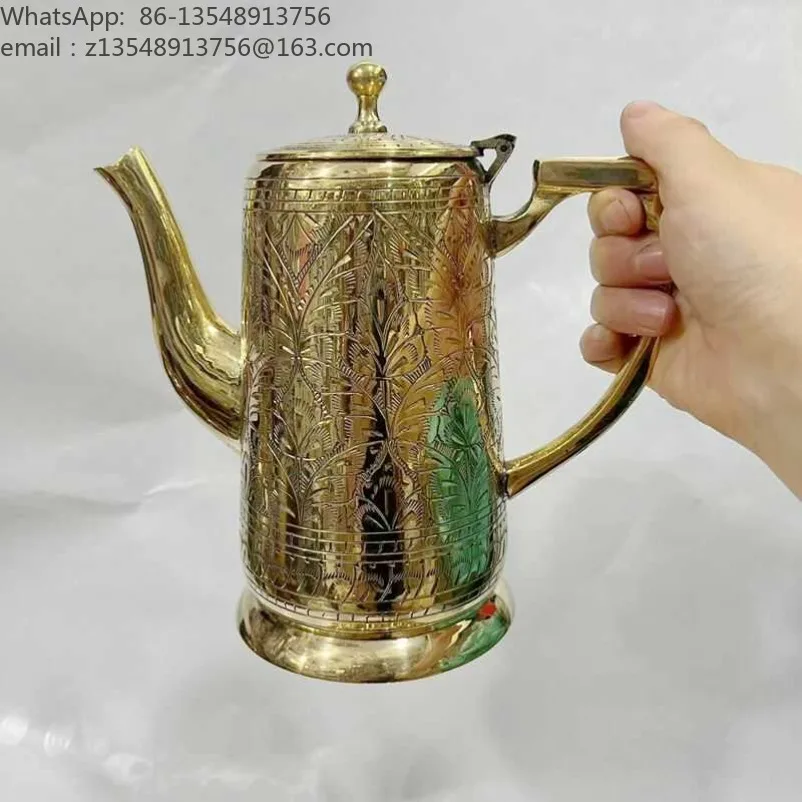 Copper tea milk teapot handicraft copper pot tea set drinking water making tea brewing teapot