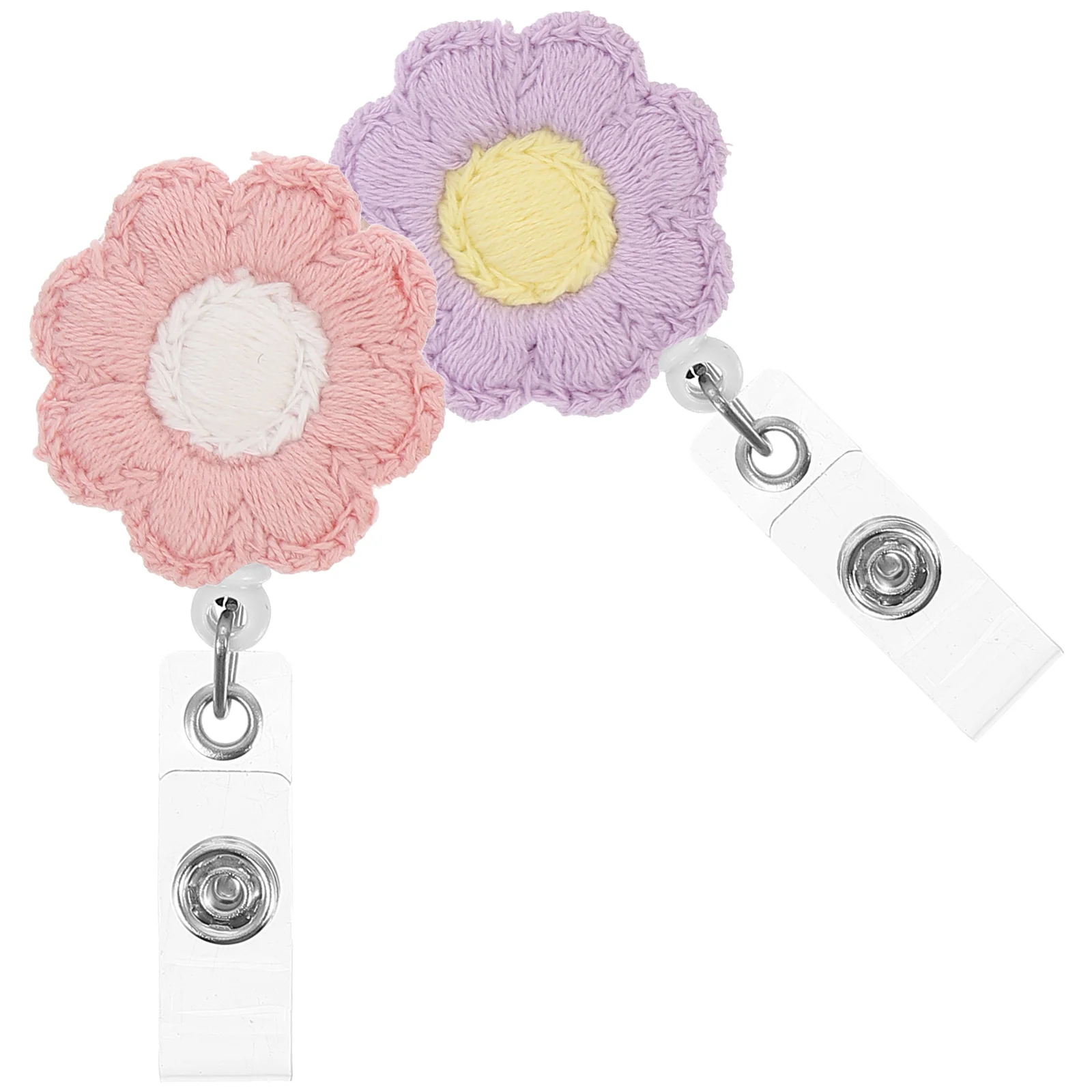 2 قطعة شكل عباد الشمس حامل شارة قابل للسحب Abs ورأى المواد بطاقات الهوية حامل للممرضات الأمن الموظفين في الهواء الطلق العمال الهاتف #5