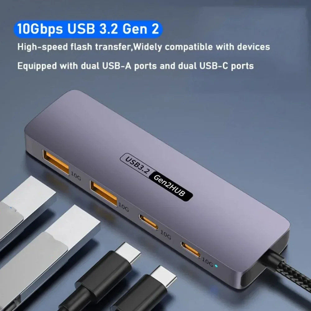 10Gbps USB C HUB High Speed USB Splitter for IPhone 15 Sumsang Laptops PC USB Type-C 3.2 HUB Accesorios Para Macbook Pro 13