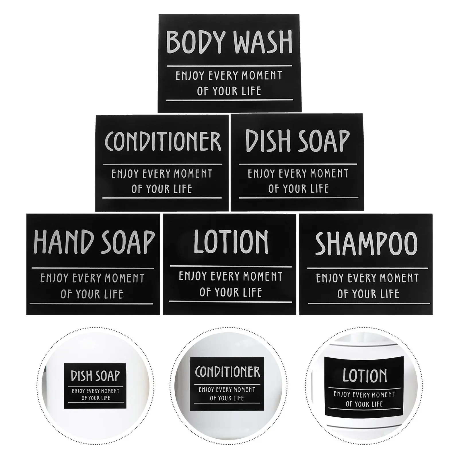 

Набор из 10 наклеек для шампуня: водонепроницаемые этикетки для бутылок, самоклеящиеся наклейки для дозаторов в ванной, маслостойкие, моющиеся, для организации хранения