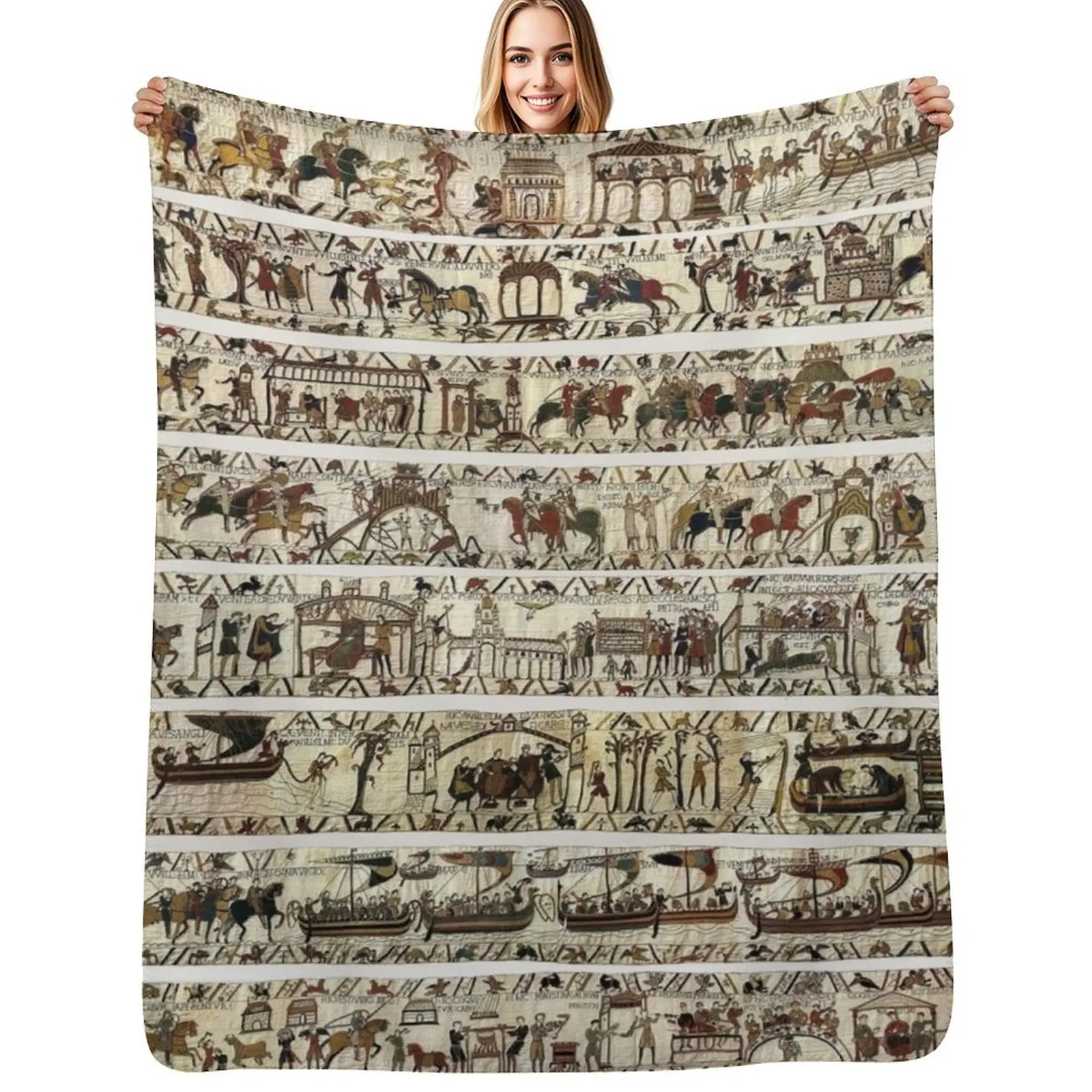 

THE BAYEUX TAPESTRY Throw Blanket Soft Bedroom Blanket for Night Sleeping