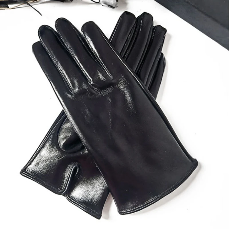 New women\'s leather gloves solid color sheepskin unlined winter gloves for cold and warm