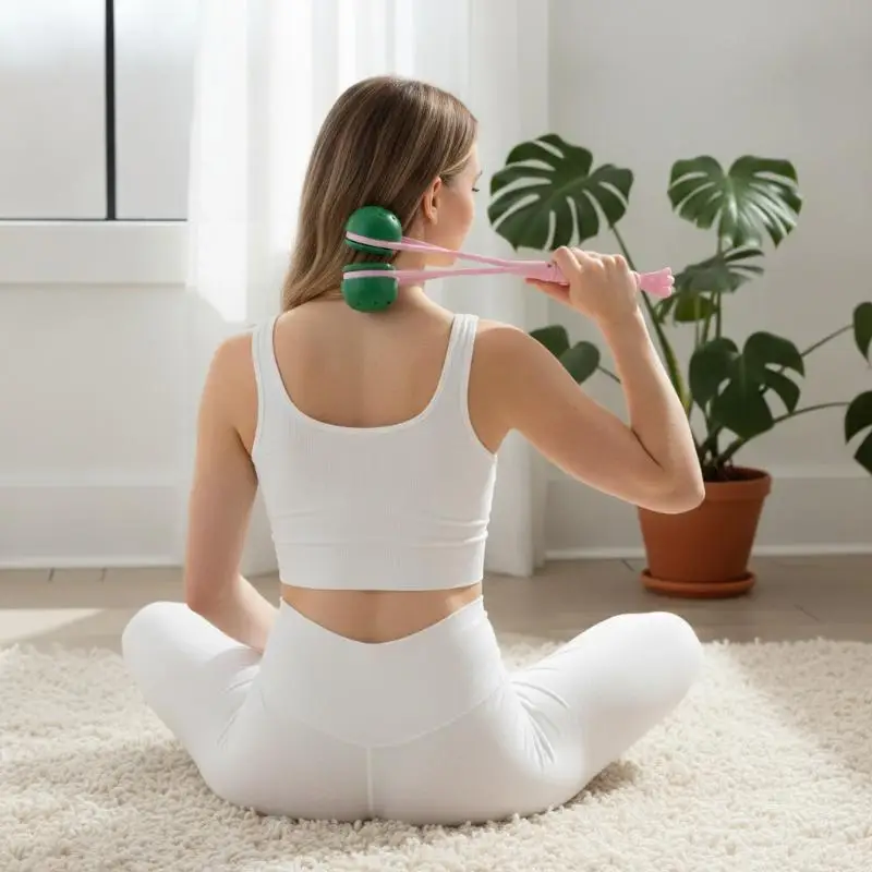 @*Non-Slip Handle Meridian Massage Stick Multi-Use Back Leg Beat Knocker for Muscle Relaxation Travel Home Use