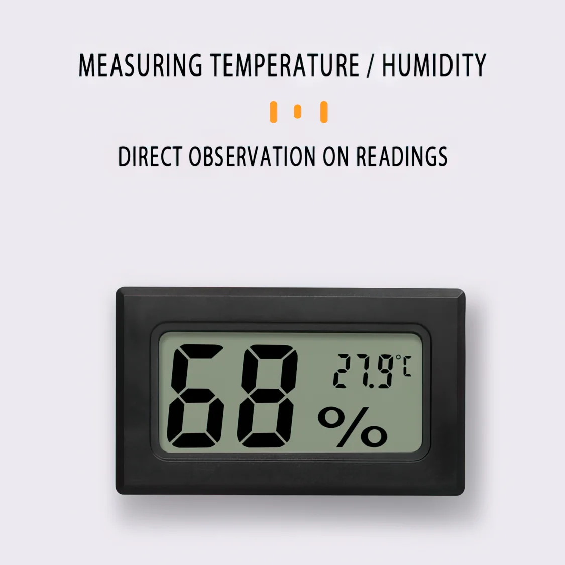 Digital Thermometer Hygrometer Mini Environment Environmental Humidity Monitoring Device Built-in Probe ℃/℉ Display Black White