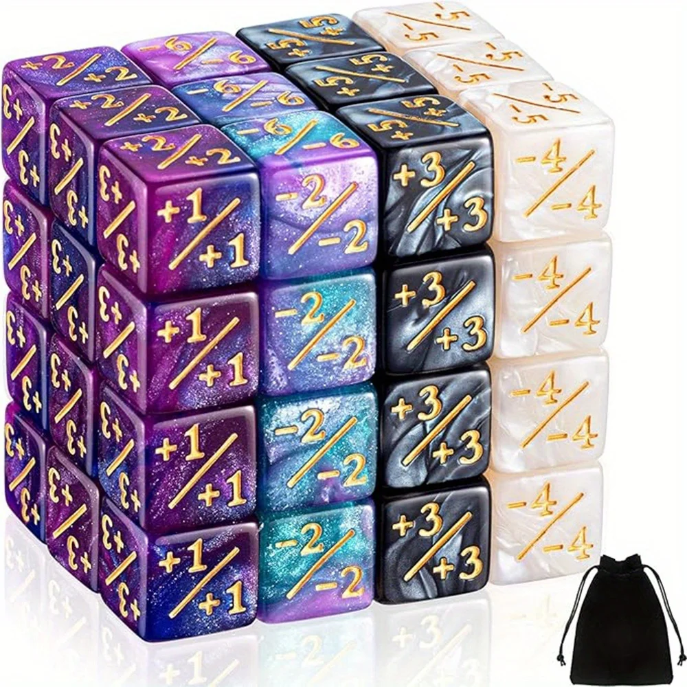 48pcs 16mm Vibrant Polyhedral Mathematic Dice 6 Sided Dice Loyalty Life Gifts Compatible with MTG CCG TCG Cards Gaming Accessory