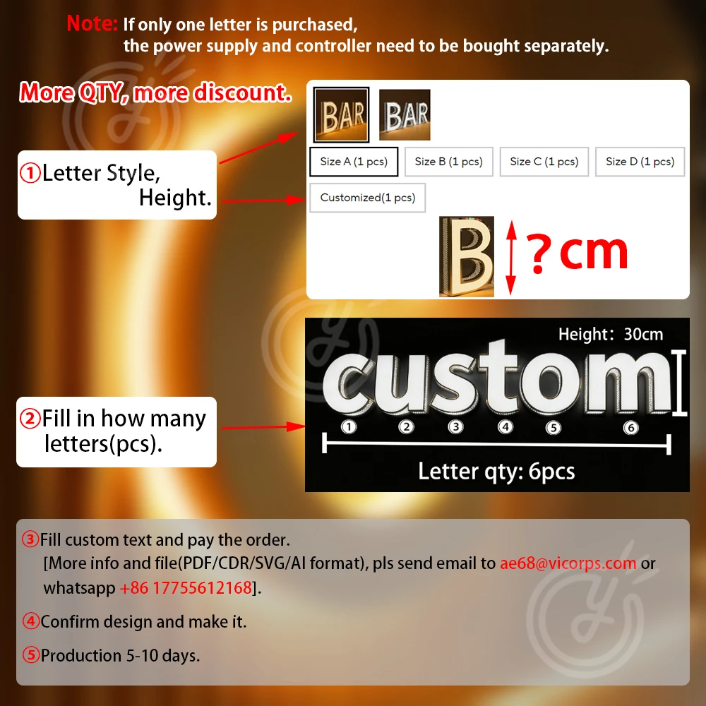 ビジネスラベルカスタムウォールレターネオンサインアクリルパーソナルデザインサインLED発光3Dレターライト英語ホームサイン