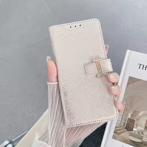 Crossbody Wallet Case for Samsung Galaxy S24 FE S23 Plus S22 Ultra S21 S20 S10e S10 S9 Leather Metal Strap 3 Cards Cover