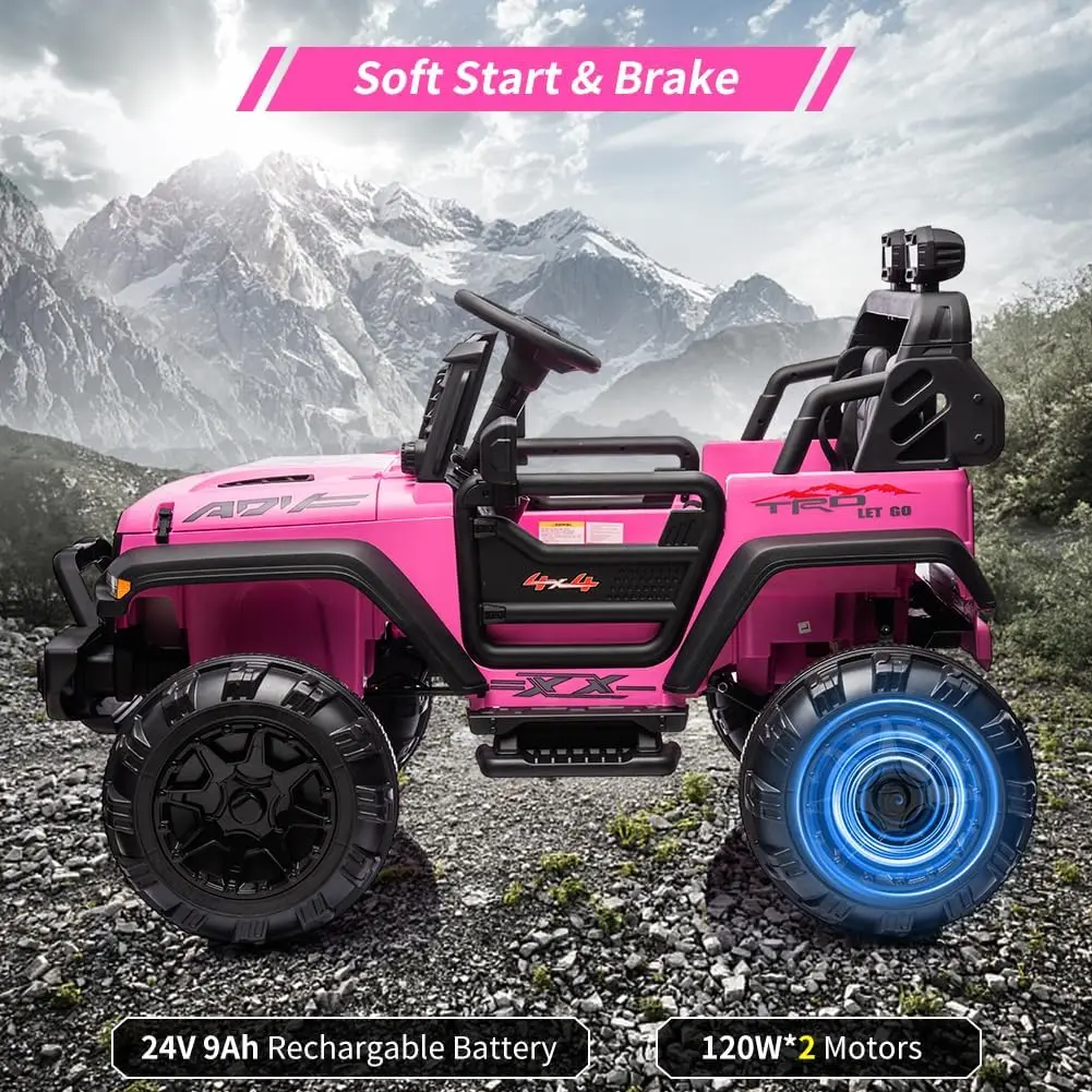 12v crianças passeio de 2 lugares carro elétrico com controle remoto veículo elétrico alimentado por bateria 2x120w motores rodas luzes led usb