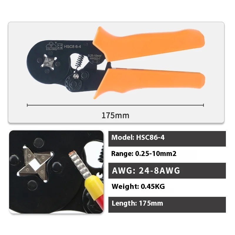 

HSC8 6-4 Tubular Terminal Crimping Pliers, Quick Wiring Pliers with OEM/ODM Services