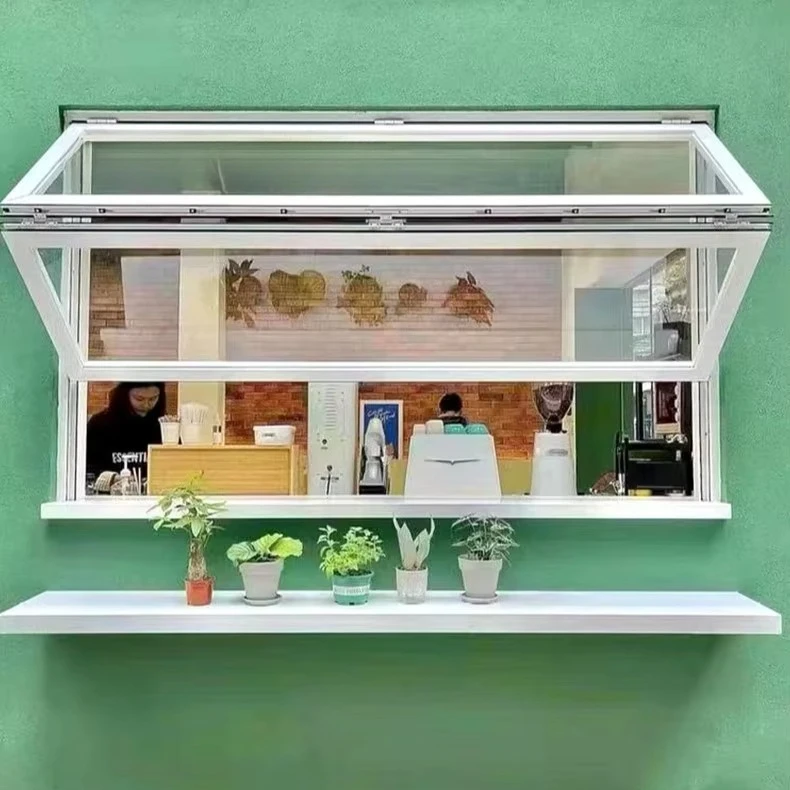 Any Size Custom Aluminum Pull Up Folding Sliding Window Smooth Silent Design Home Residential Easy Open View Window