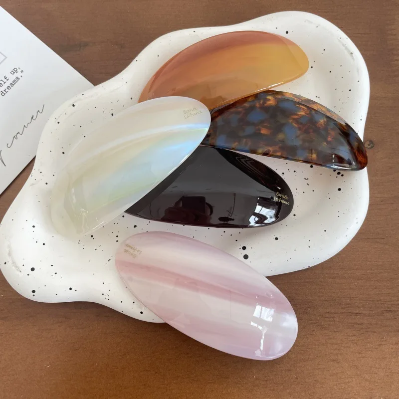 1pc Korean light luxury vinegar spring clip half tied ponytail oval floral temperament hair accessories Kamelad