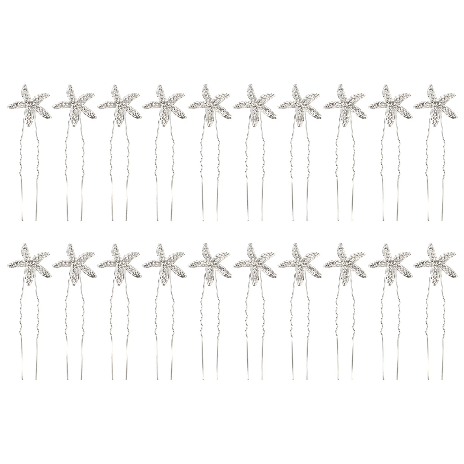 

20 Pcs Hairpin Bridal Rhinestone Wedding Party U Shaped Clip Decorations Lightweight Chic Fork for Banquet Daily Wear