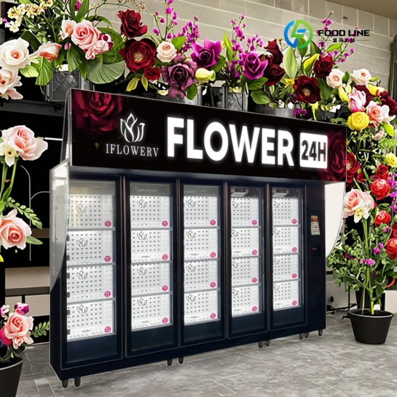 Big Capacity Fresh Flower Vending Machine Refrigerator Gifts Boxes Smart Lockers for Gifts Bouquets Outdoor Customized