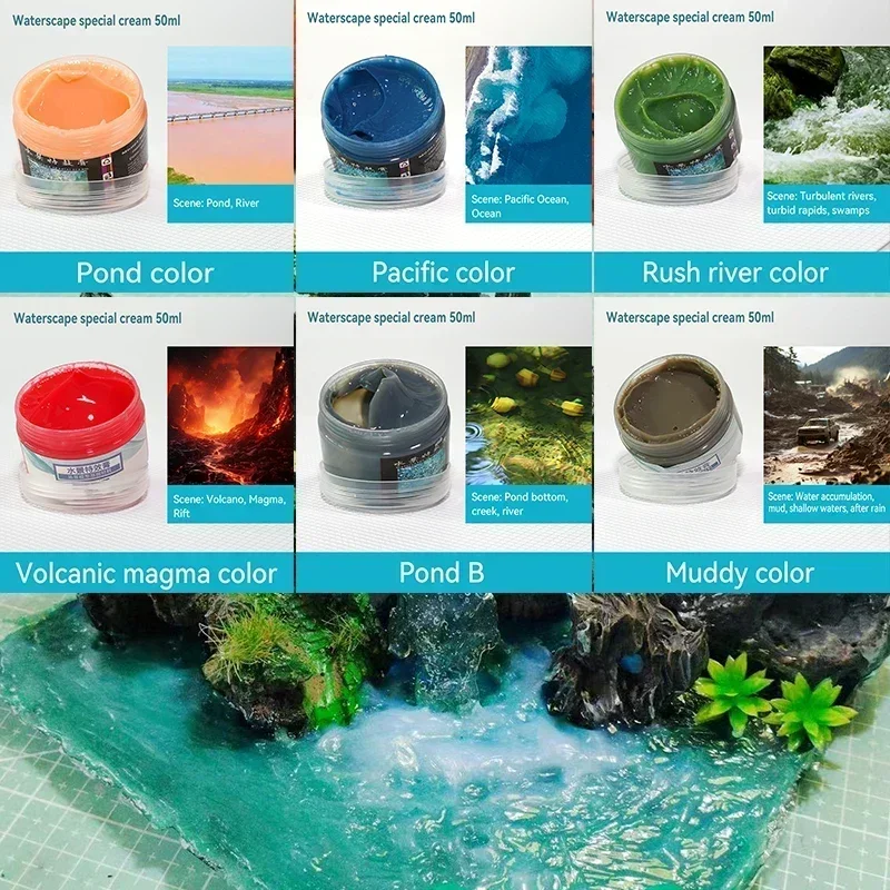 50ml Diy Modeling Waterscape Paste Rivers/Oceans/Lakes/Static Simulated Water Effect Cream Scene Making Materials for Diorama