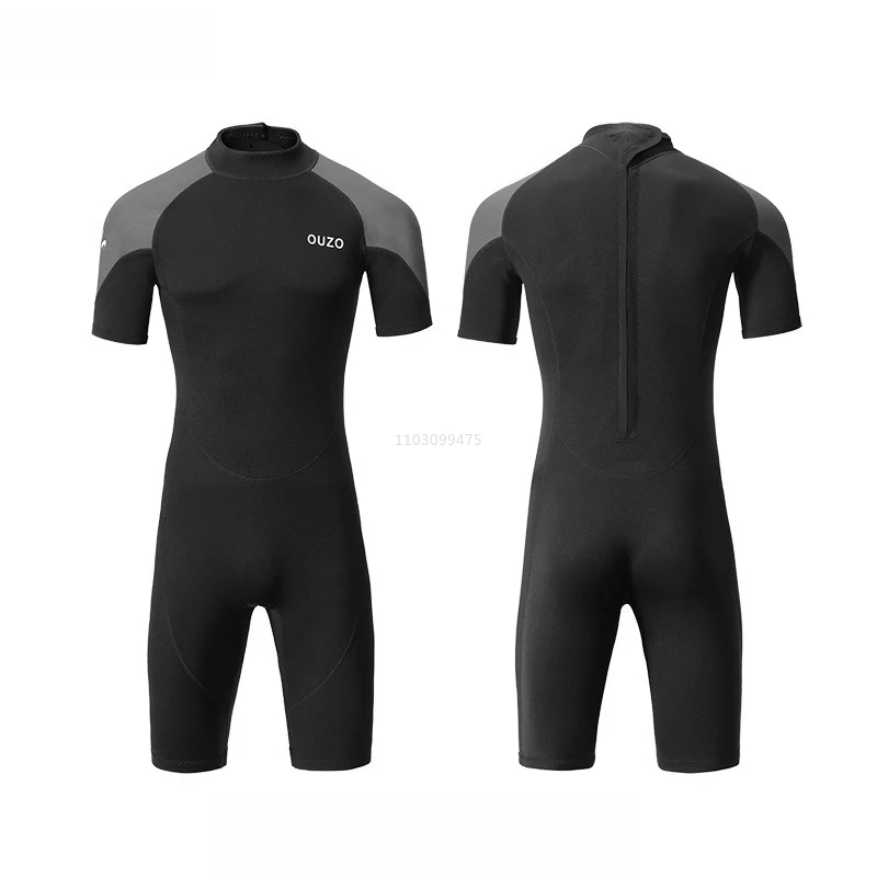 

1.5mm Neopreno Wetsuit Men Women Short Sleeves One-Piece Wet Suits Back Zip High Elasticity Surf Suits Surfing Cuba Kayaking