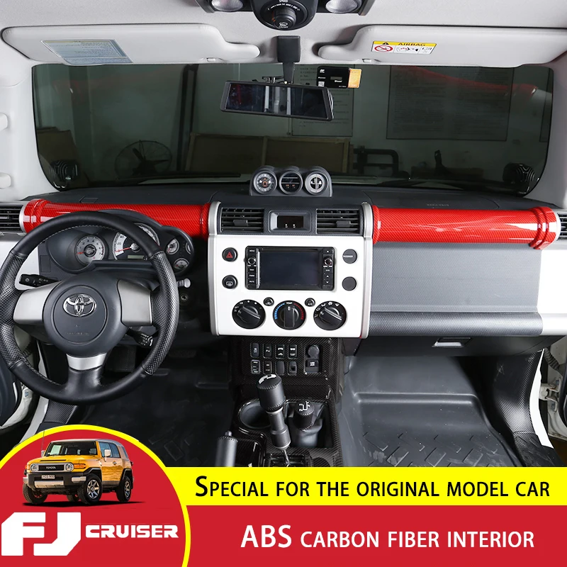 

For Toyota FJ Cruiser Center Console Sticker ABS Carbon Fiber Pattern Co-pilot Panel Decoration FJ Cruiser Interior Modification