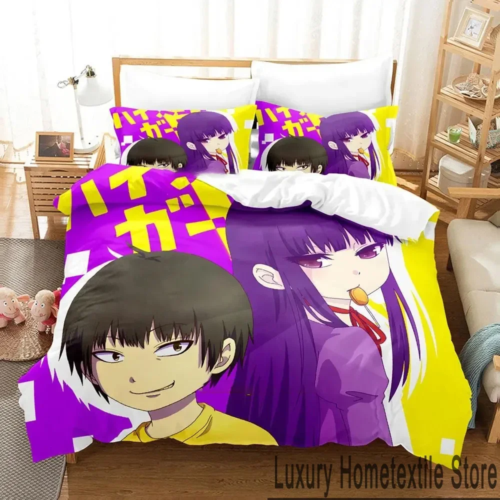 Hi Score Girl Anime Bedding Set Duvet Cover Bed Set Quilt Cover Pillowcase Comforter king Queen Size Boys Adult Bedding Set