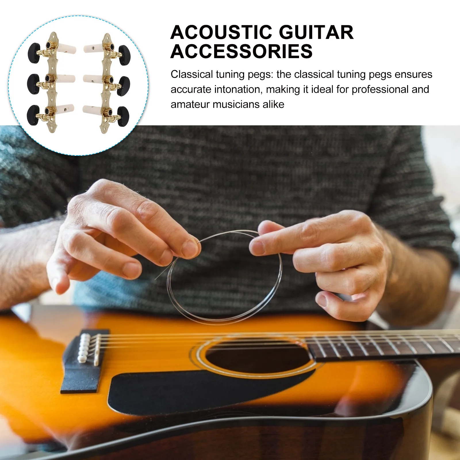 

Premium Guitar Tuning Pegs for Acoustic Classical Electric Bass Ukulele Locking Tuners Precision Metal Parts Accessories