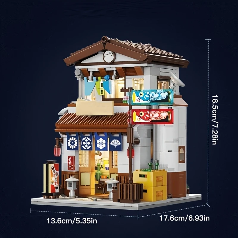 861ピース 日本風食堂居酒屋 建物セット シティストア 建築 モジュール式ビルディングブロック 組み立てモデルキット ギフト
