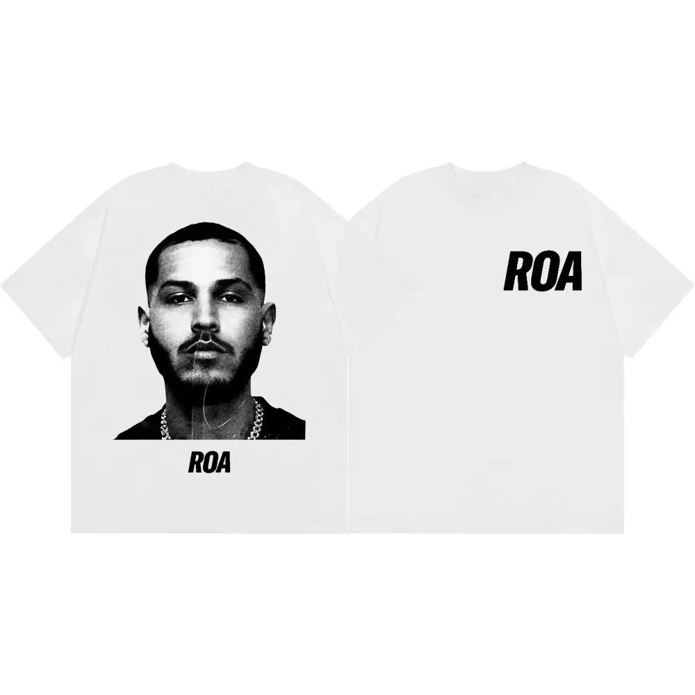2026 New Unisex Short Sleeve Tee, Rapper Roa Vintage Graphic Design, Hip Hop Trend Streetwear Casual Top For Daily Wear