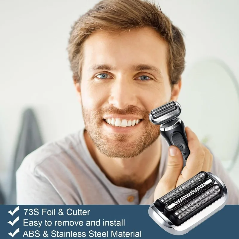 رأس بديل من سلسلة براون 7 73S، متوافق مع 7020s/7025s/7085cc/7027cs/7071cc، رقائق ماكينة الحلاقة الكهربائية الرطبة والجافة، قطعة واحدة