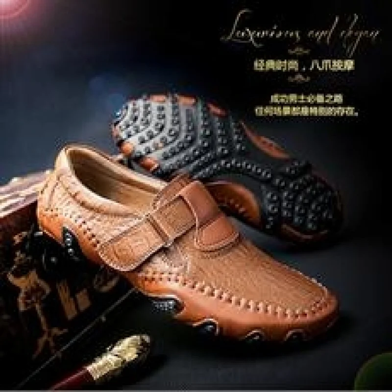 Men's Loafers Fashionable And Casual Thick Soles Men's Leather Shoes For Outdoor Men's Leather Shoes For Casual New Large-Sized