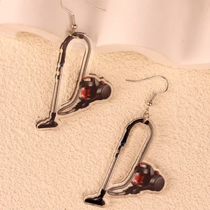 Set of female earrings, funny appliances, coffee machine, squeezer, pressure cooker, creative design, hip hop gift 12 Main Sales Earring Pressure - №4