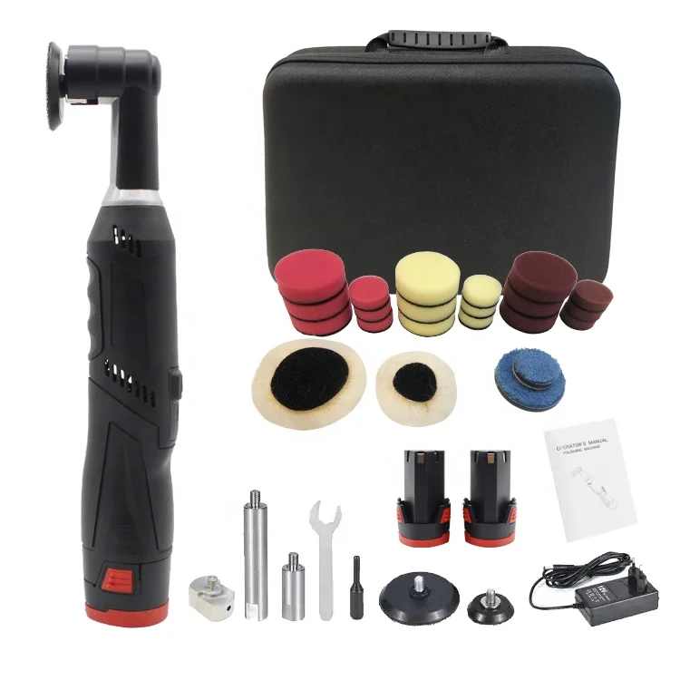 12V Cordless Mini Car Polisher Set Nano Orbital and Rotary Buffer Machine for Vehicle Polishing