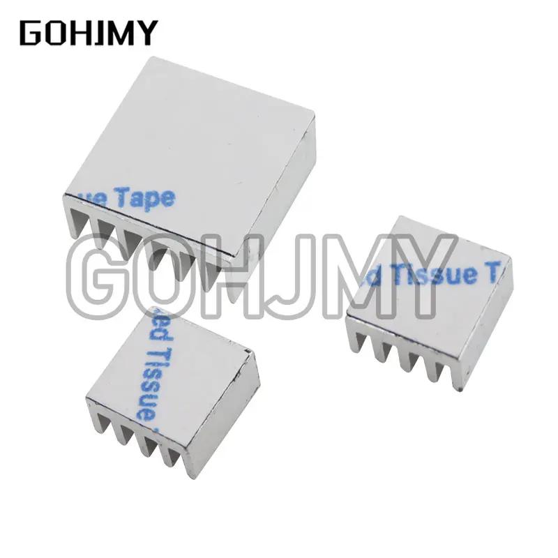 1Set/lot Adhesive Raspberry Pi 3 Heatsink Cooler Pure Aluminum Heat Sink Set Kit Radiator for Cooling Raspberry Pi 2 B