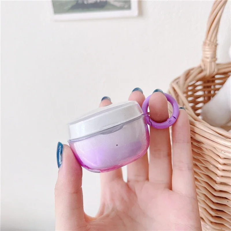 Soft Silicone Earphone Case For Baseus WM01 WM02 TWS Wireless Headphone Fashion Gradient Color Clear Earbuds Protective Cover