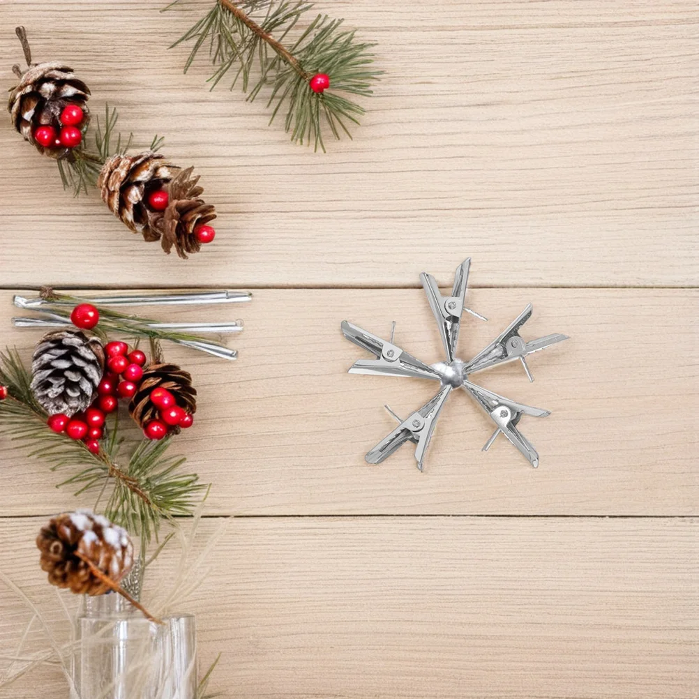 

100Pcs Christmas Flower Clips Mini Metal Clips Sturdy Hold Wreath Ornaments Baubles Holiday Display Flower Decoration Clip