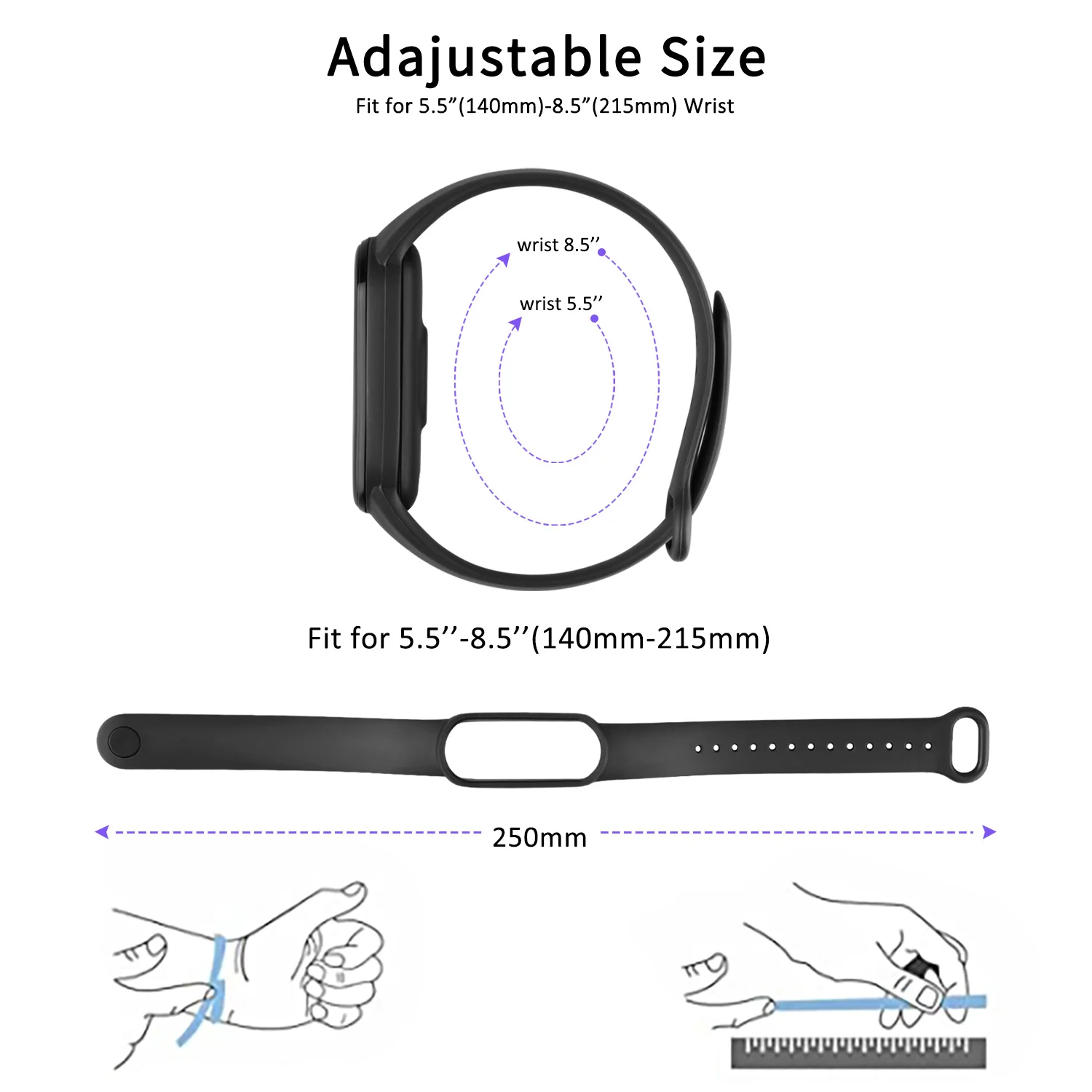 10Pcs/Pack Strap WatchBand For Xiaomi Mi Band 6 5 Silicone Wrist Watchband Strap For Xiaomi Mi Band 6 5 4 3 Bracelet Accessories