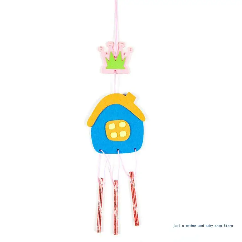 67JC DIY Wind Chimes Non-woven Handmade Material Hanging Ornament Decoration Kindergarten Art Crafts Making Kits Kids Toy