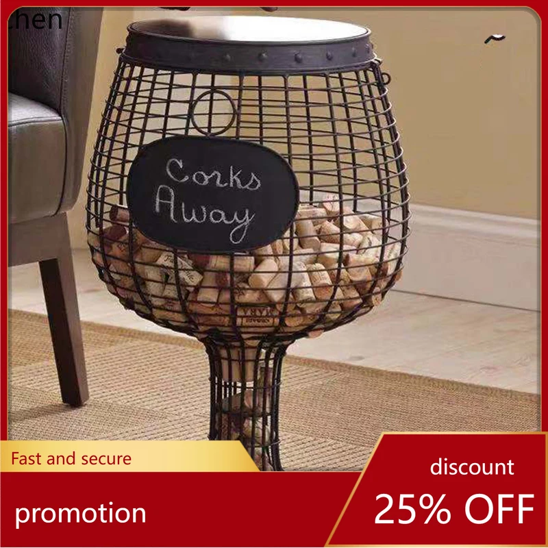 CZ metal tall red wine glass ornament, wine barrel ornament, red wine plug rack, coffee table