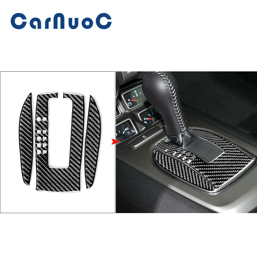 

3pcs AT Central Gear Shift Panel Decoration Trim For Chevrolet Camaro 2010-2015 Car Carbon Fiber Cover Stickers Accessories