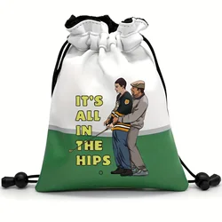 Funny Golf Valuables Pouch, PU Leather Golf Tee Pouch with Drawstring Closure Golf Ball Handbag Portable Ball Pouch