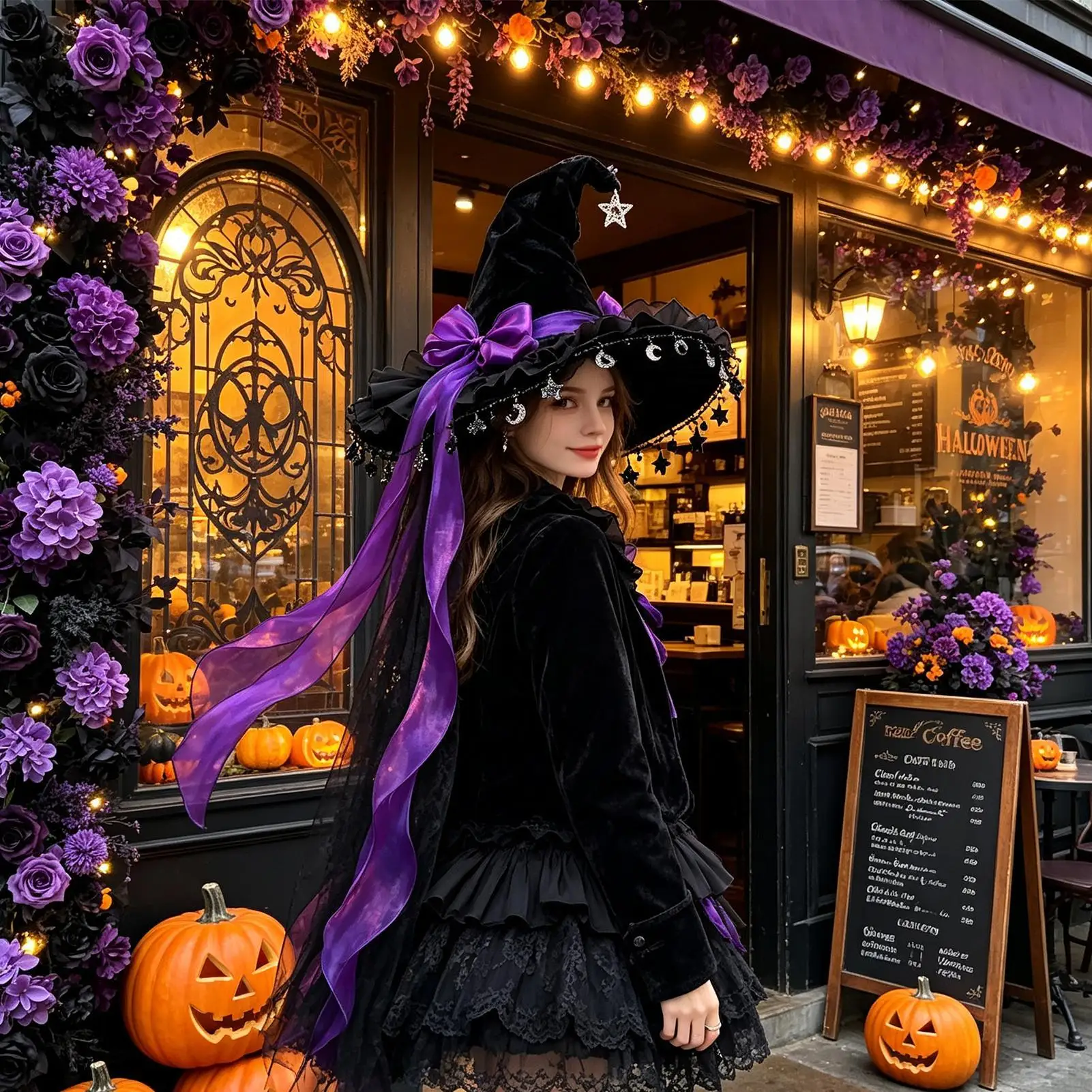 Chapeau de Sorcière Gothique à Nœud – photo 13