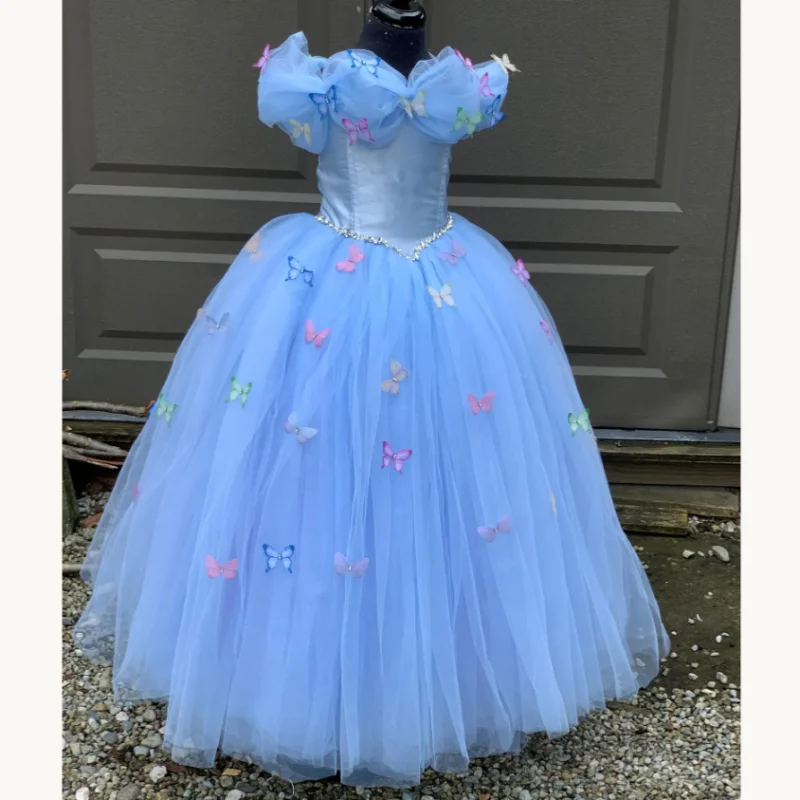 robe-de-demoiselle-d'honneur-a-fleurs-bleu-clair-robe-de-princesse-robe-de-ceremonie-pour-enfants-costume-d'anniversaire-pour-enfants