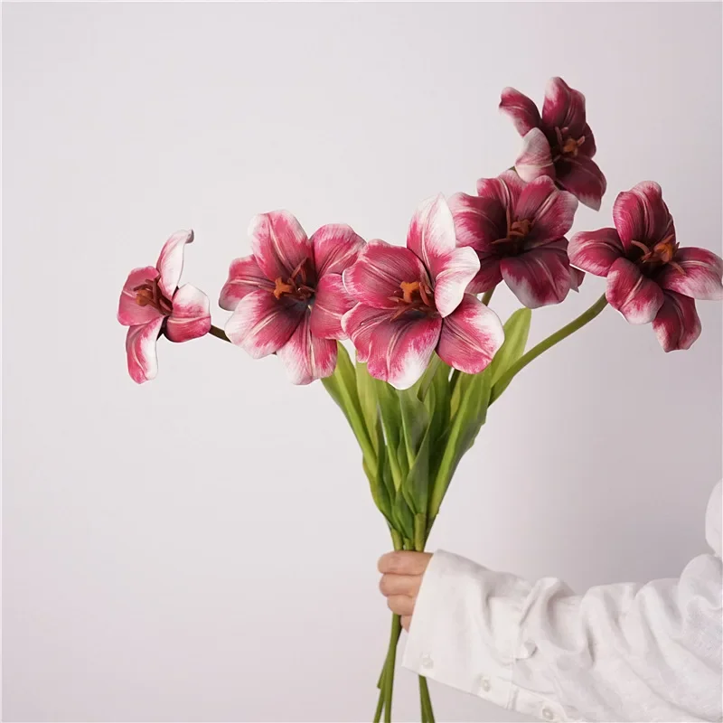 

10-pack Faux EVA Tulip Artificial Flowers Bridal Bouquet Wedding Decor Tulips Party Floral Home Decoration Photo Props