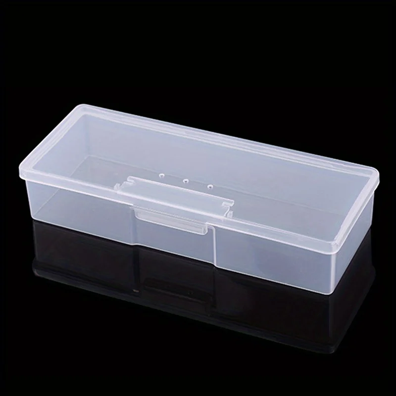 Limpar Cuboid Nail Art Storage Box, Nail Acessórios Organizador, Recipiente de plástico, Embalagem Case para Pen Brush File, Manicure Ferramentas