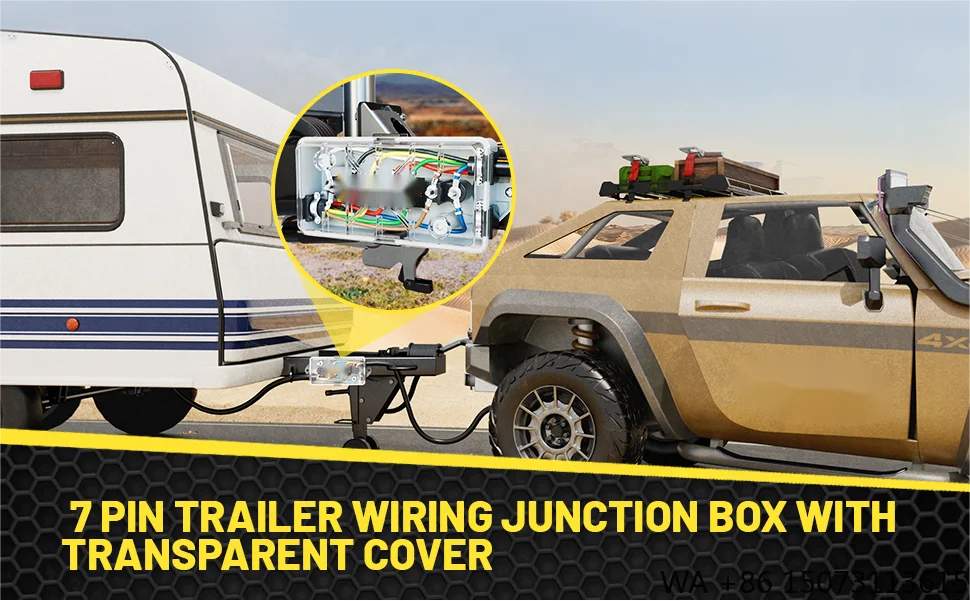 

7-контактная распределительная коробка прицепа с прозрачной крышкой, клеммные шпильки с цветовой кодировкой, 7-местная для подслушивания фонарей автофургона