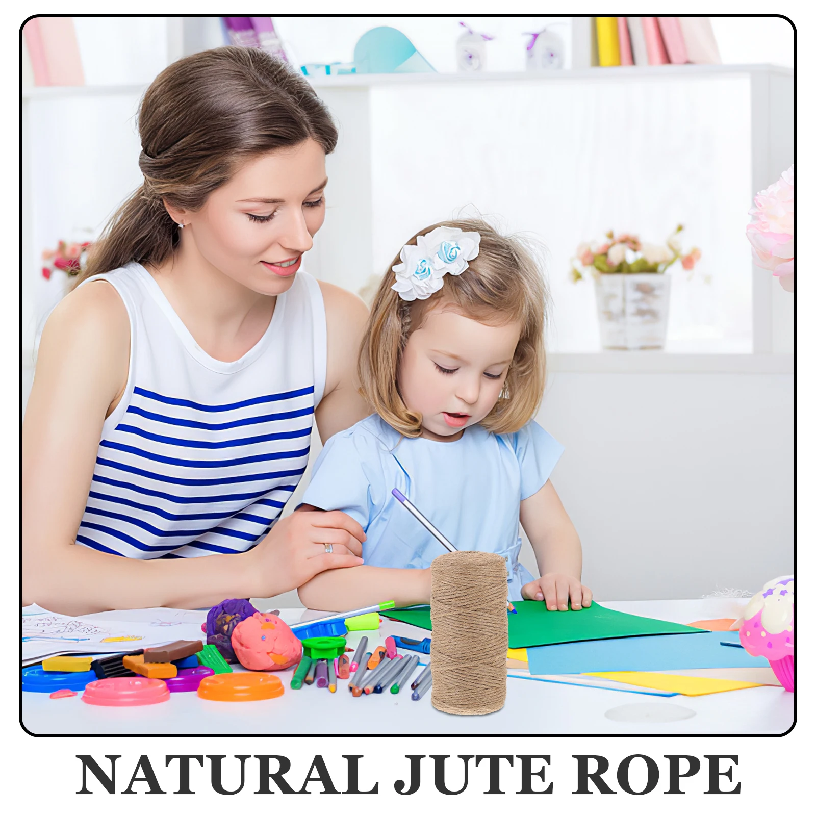 100M Jute Rope 3 Twine Gift Wrapping Decorative Craft Hemp String Garden Plant Tying Reusable Durability Packaging