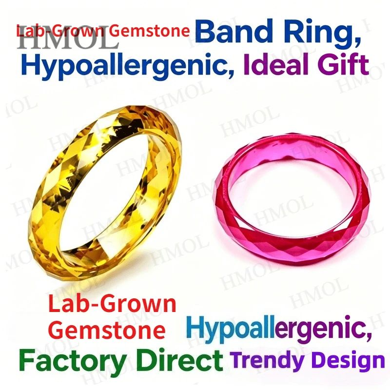 

Lab Grown Yellow Garnet Lab Grown Ruby Ring AGL Certified Faceted Cut Band High End Jewelry Perfect Gift Perfect for Daily Wear