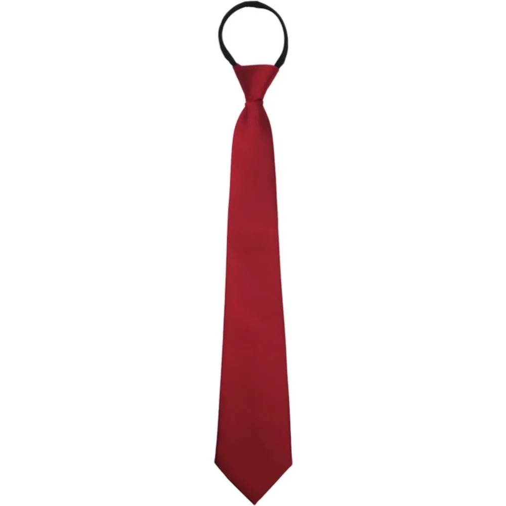 New Unisex Zipper Tie Clip on Matte Finish Uniform Neck Tie Adjustable Solid Color Lazy Neck Ties For Men Women
