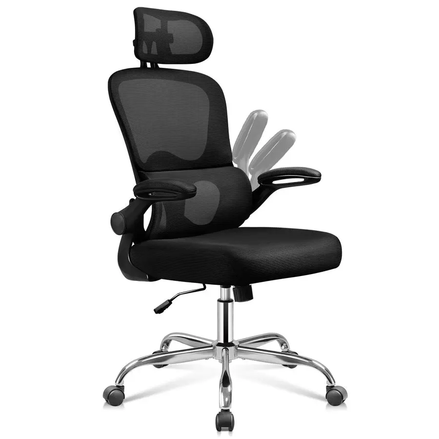 Office Chair, Ergonomic Office Chair With Dynamic Lumbar Support, Adjustable HeadrestampArmrests, 360 Rotation, Breathable Mesh