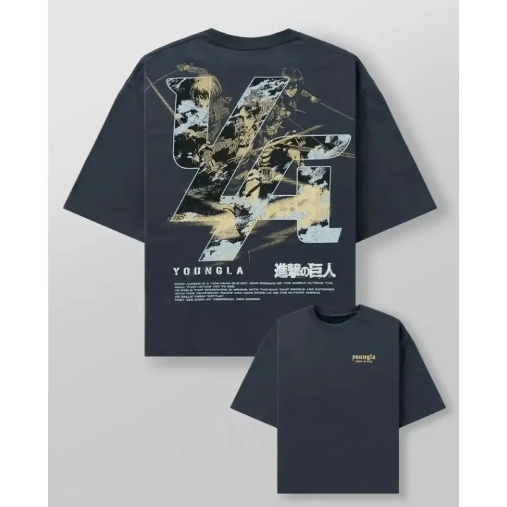 2026 Men's Oversized Jogging Gym Animation Pattern Printing Sports Fitness Top Fashion Pure Cotton Men's Training Clothes