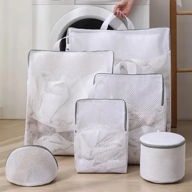 3D Laundry Bag With Handle Mesh Wash Bag Delicate Lingerie Anti-Deformation Protective Durable Washing Bag Thickened Material